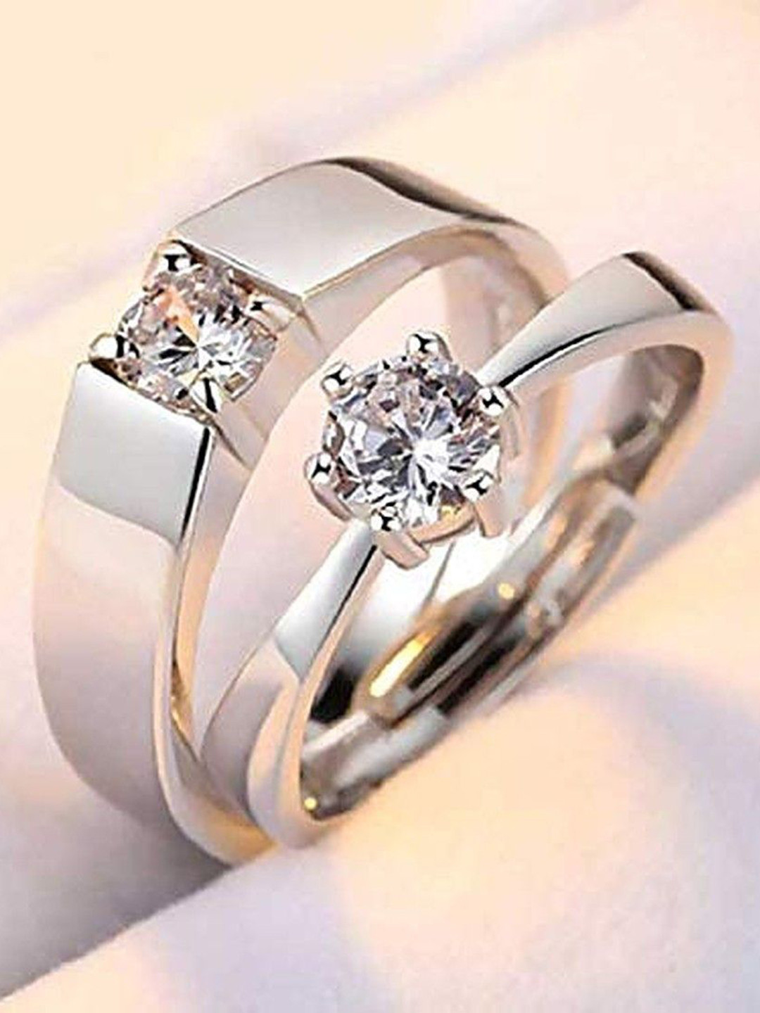 Ringzinnie Unisex Stainless Steel Finger Ring - Pack Of 2