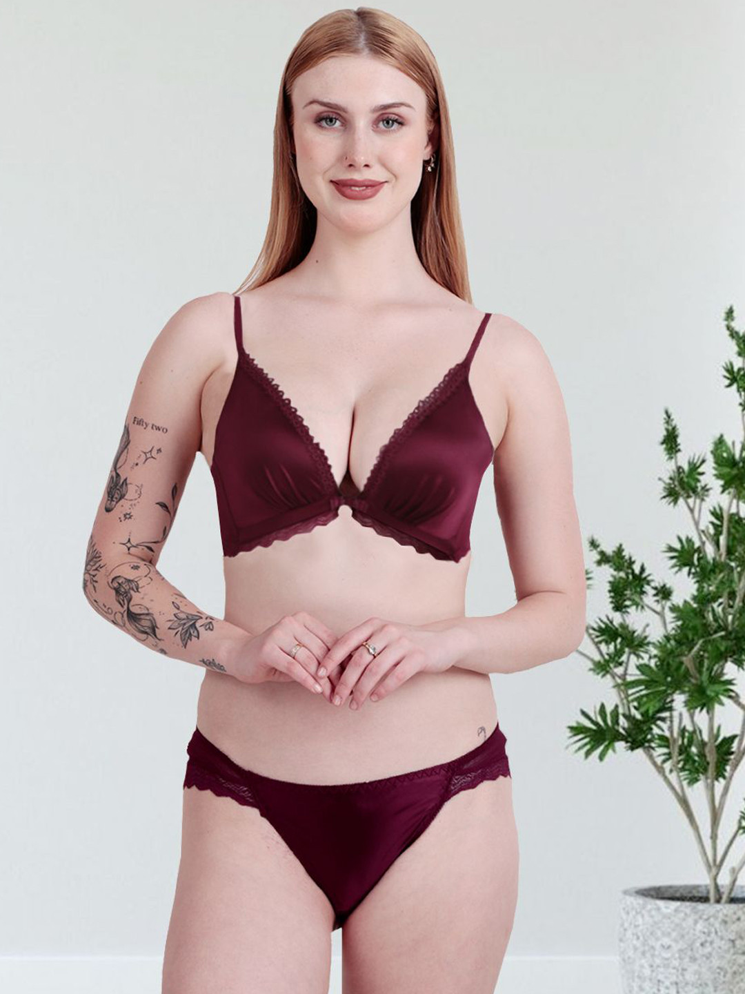 Secret Lives Heavily Padded Lingerie Set 8826-Silk Royel Cross-Mrn