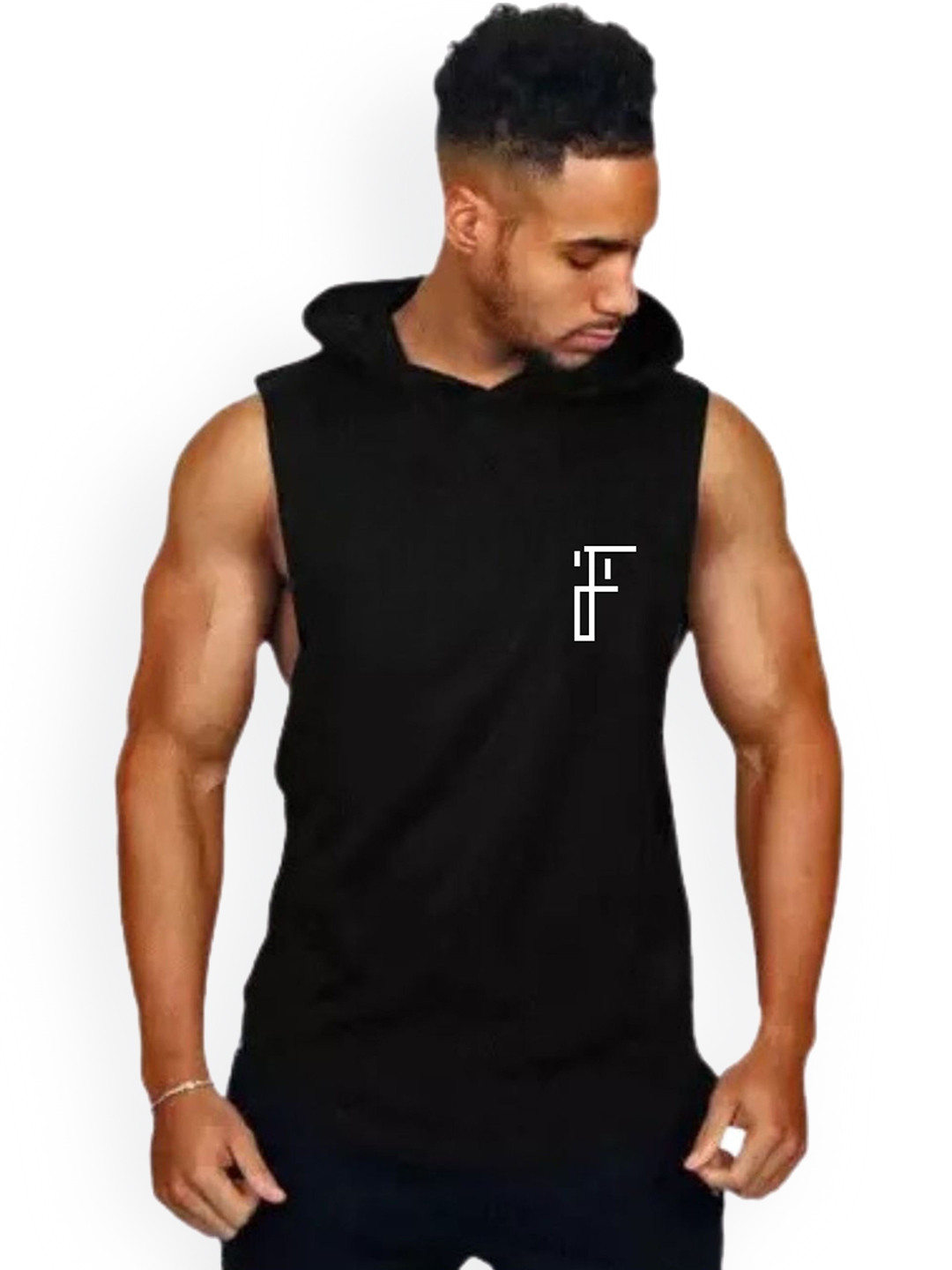 Fashnobic Im The King Printed Hooded GymVest FB-105_Back_pt-42