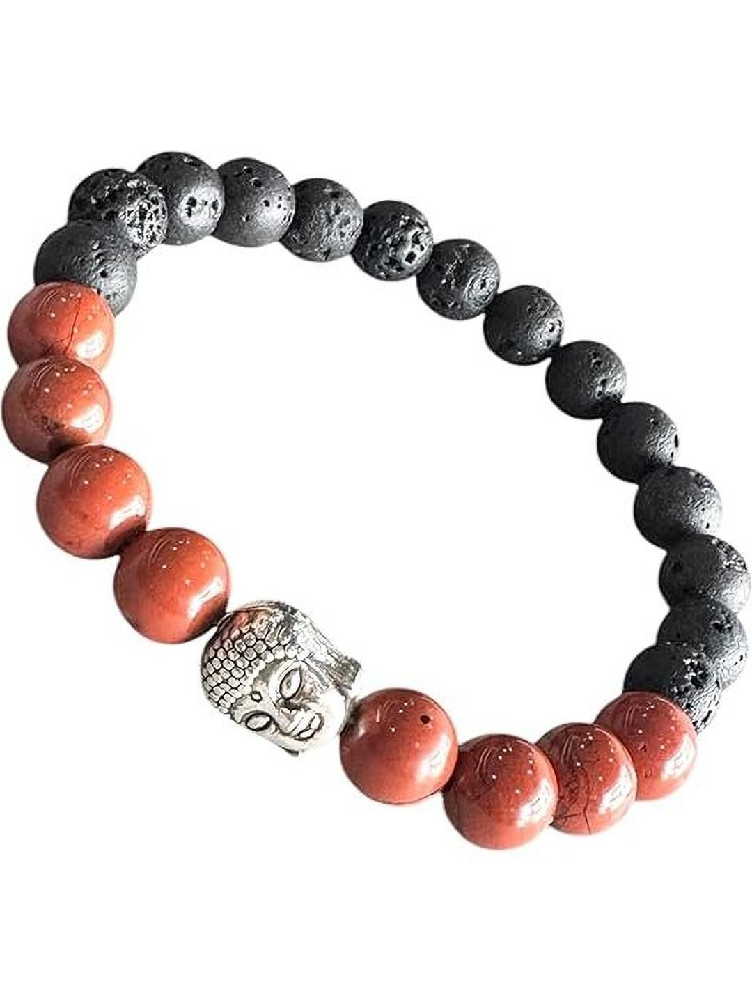 VIBESLE Unisex Lava & Buddha Beads Charm Bracelet