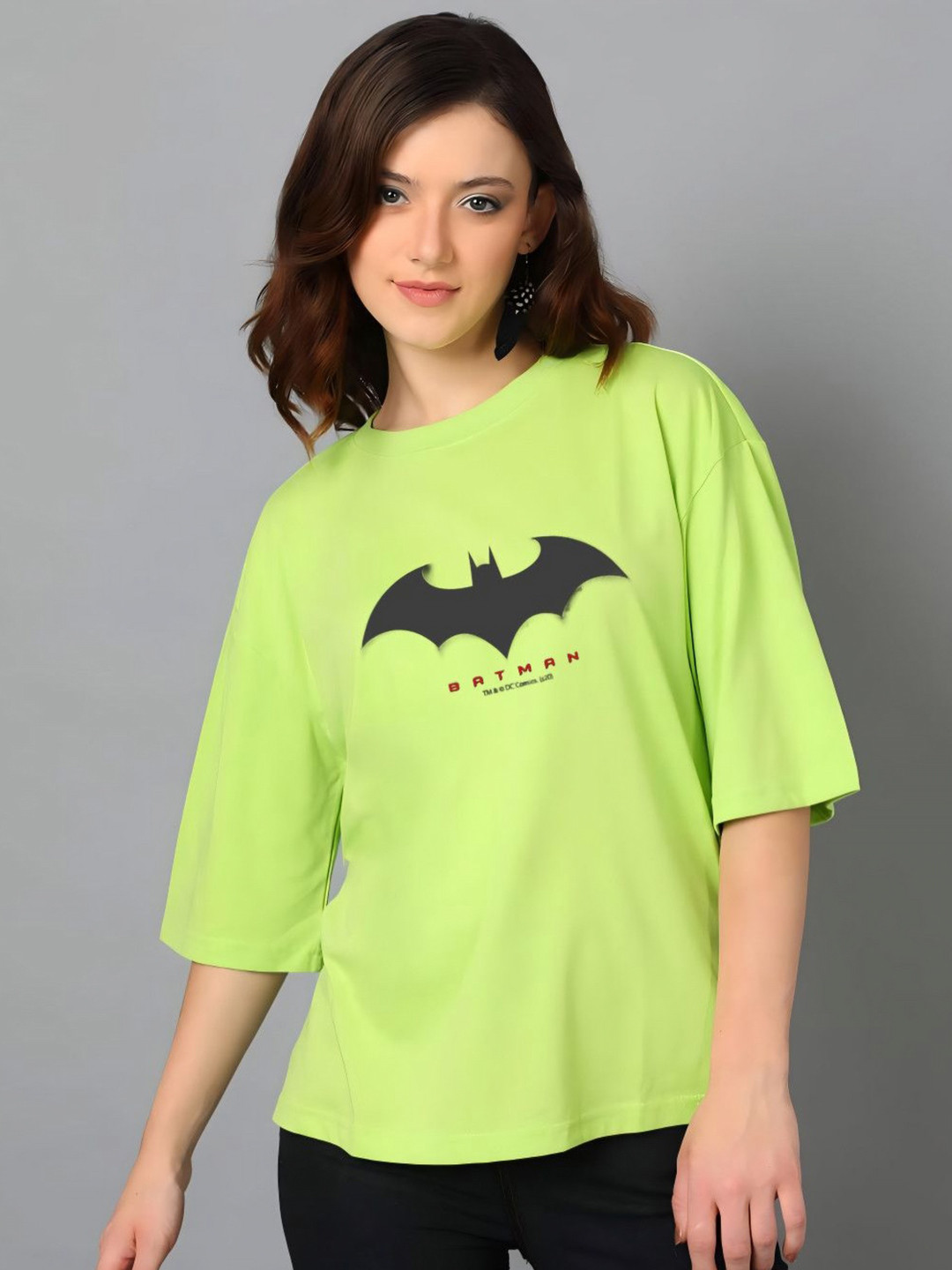 HESHA Women Batman Graphic Relaxed Fit T-shirt