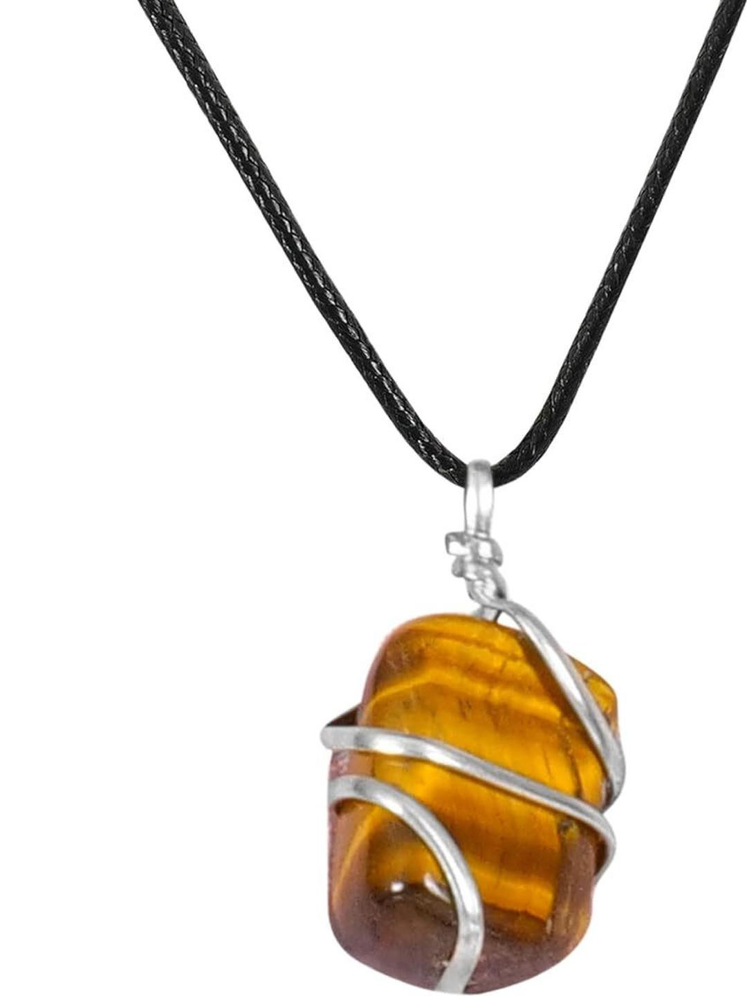 VIBESLE Adult Silver Plated Brown Wood Quirky Pendants