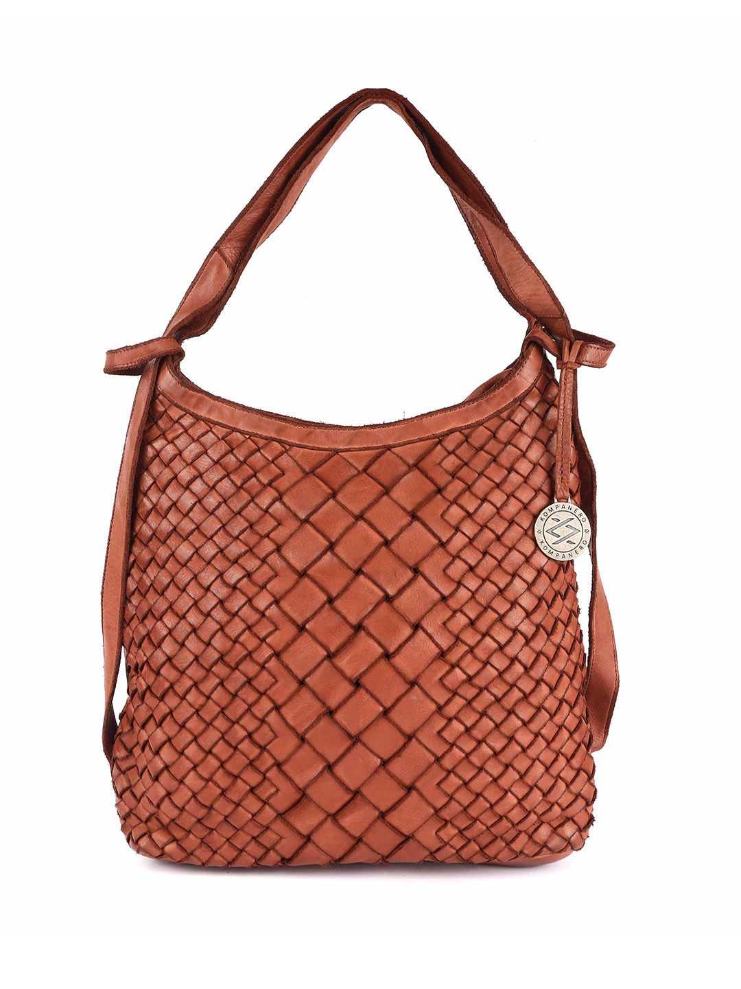 KOMPANERO Marquis Geometric Textured Leather Shopper Quilted Hobo Bag