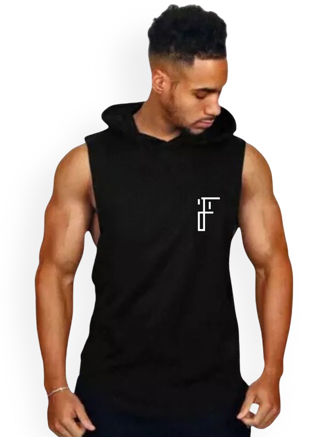 Fashnobic Sorry I Cant Back Printed Hooded GymVest FB-105_Back_pt-16