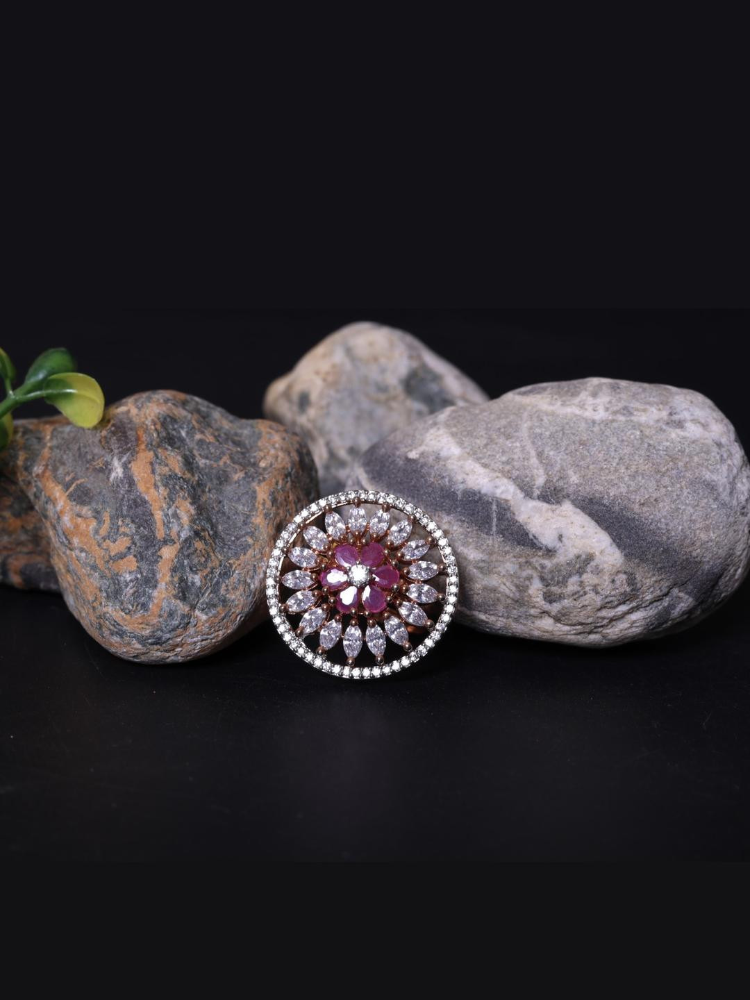 FASHION EMPIRE Brass American Diamond Ring