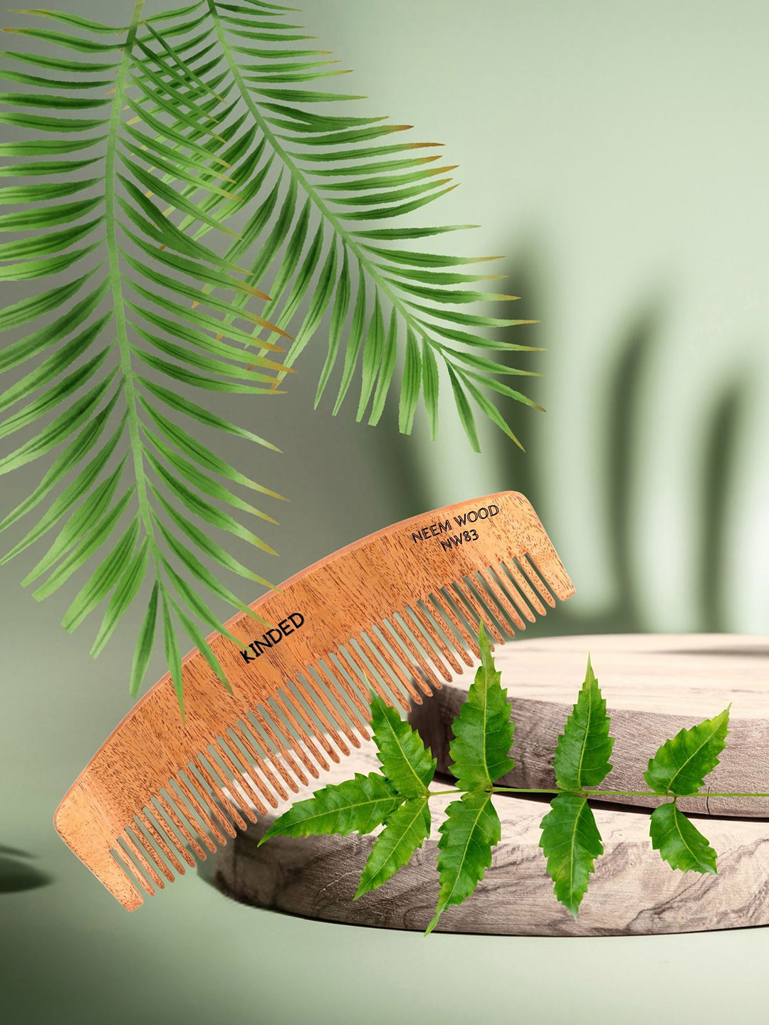 KINDED Neem Oil Treated Wooden Hair Comb