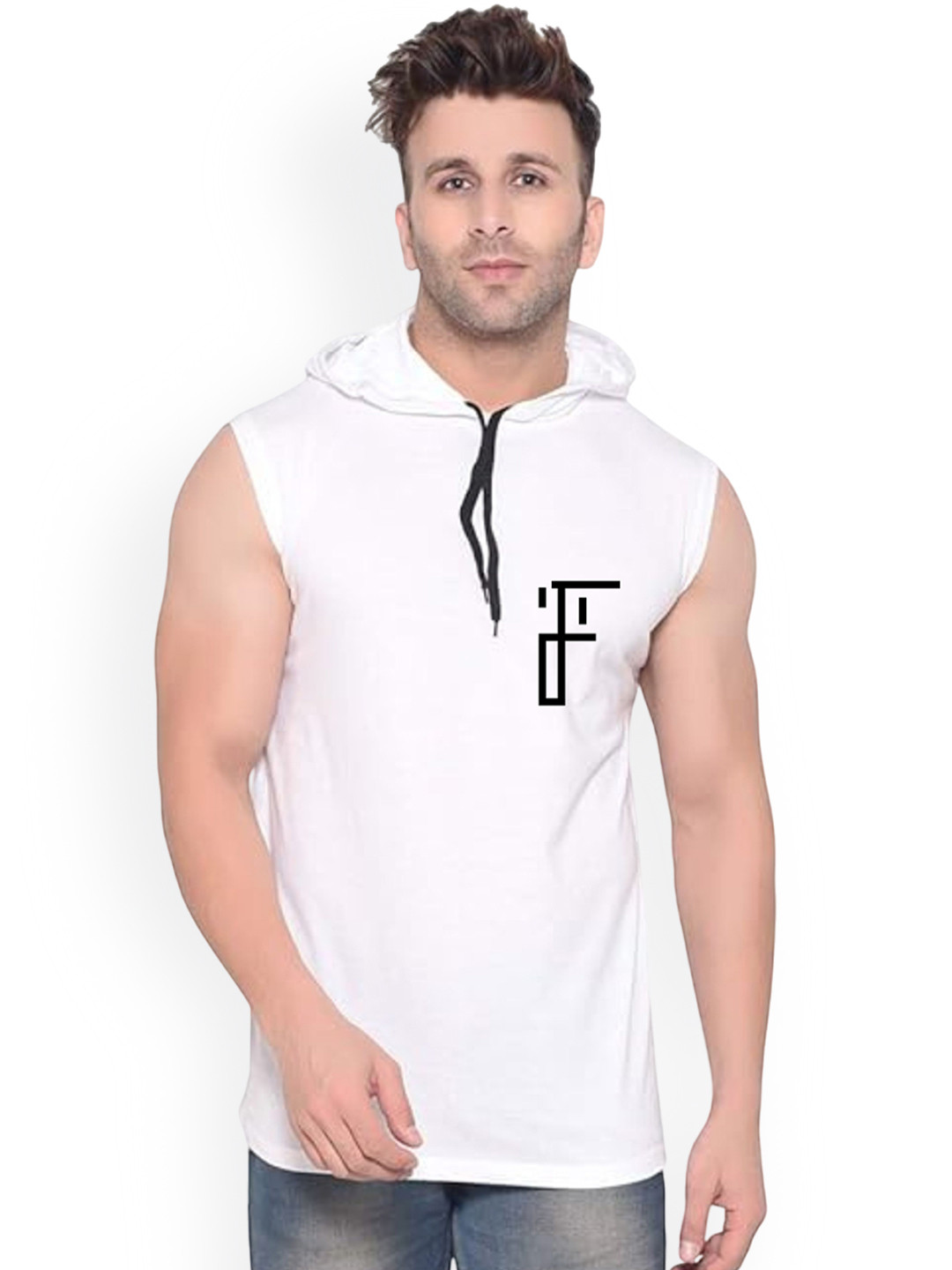 Fashnobic Never Give Up Printed Hood Gym Vests FB-106_W_Back_pt-83