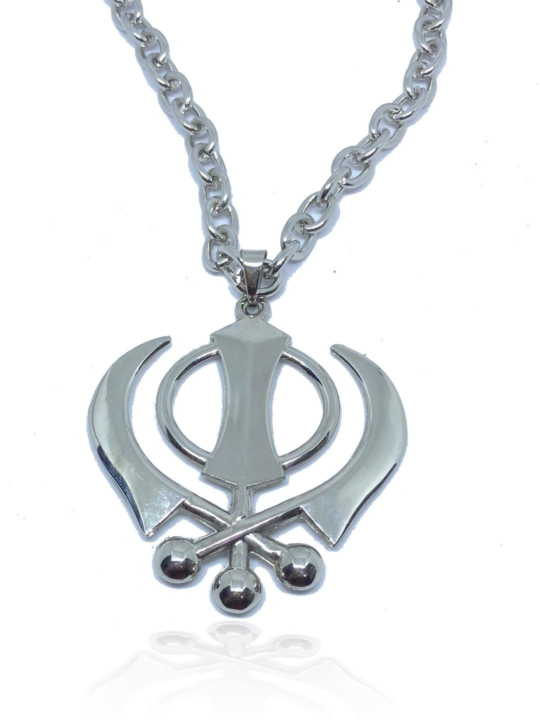 VIBESLE Men Sikh Big Khanda Pendants
