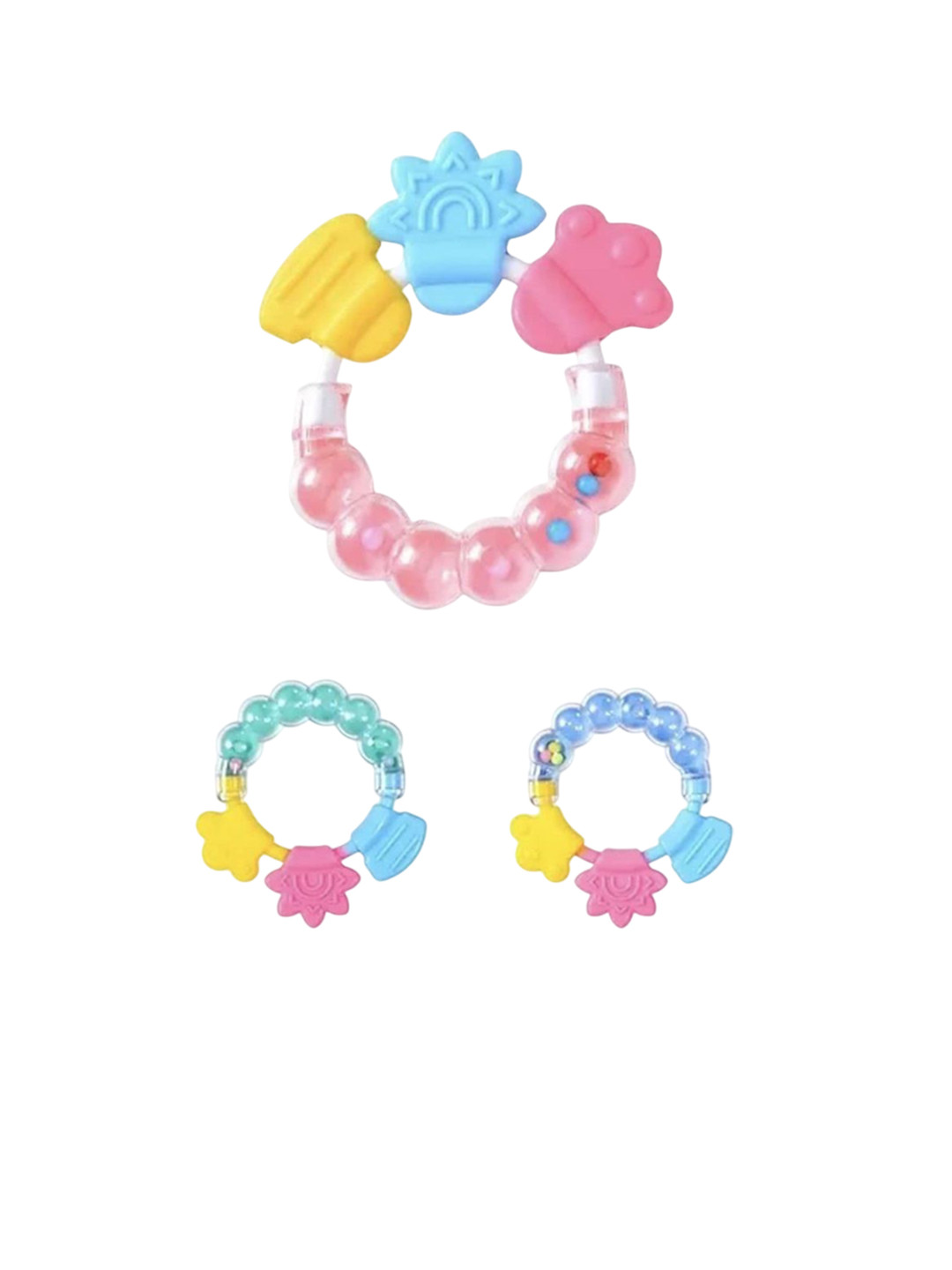 Kritiu Set Of 3 Baby Rattle Silicone Teether