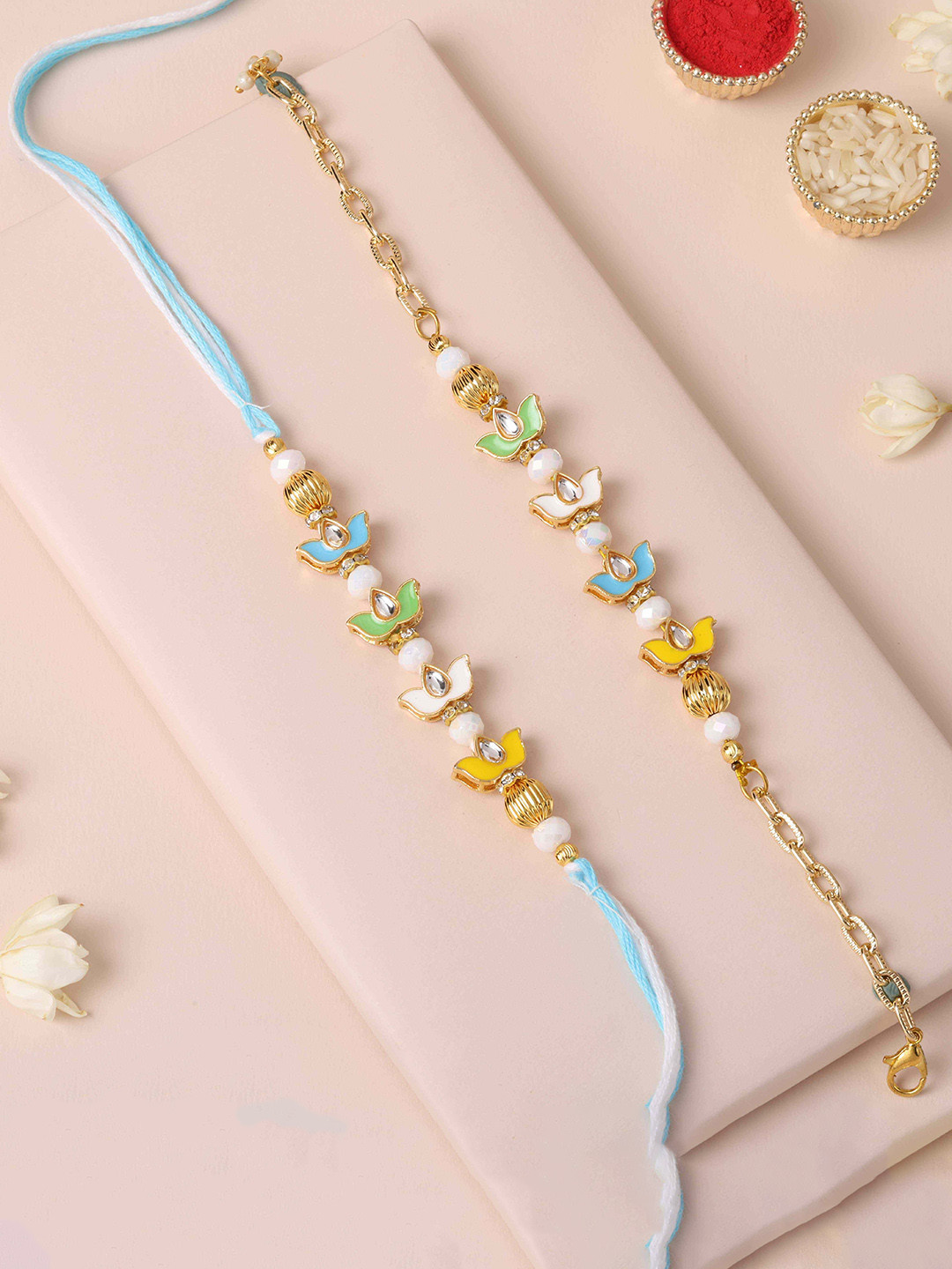 fnp Artificial Stones Studded & Beaded Bhaiya Bhabhi Rakhis