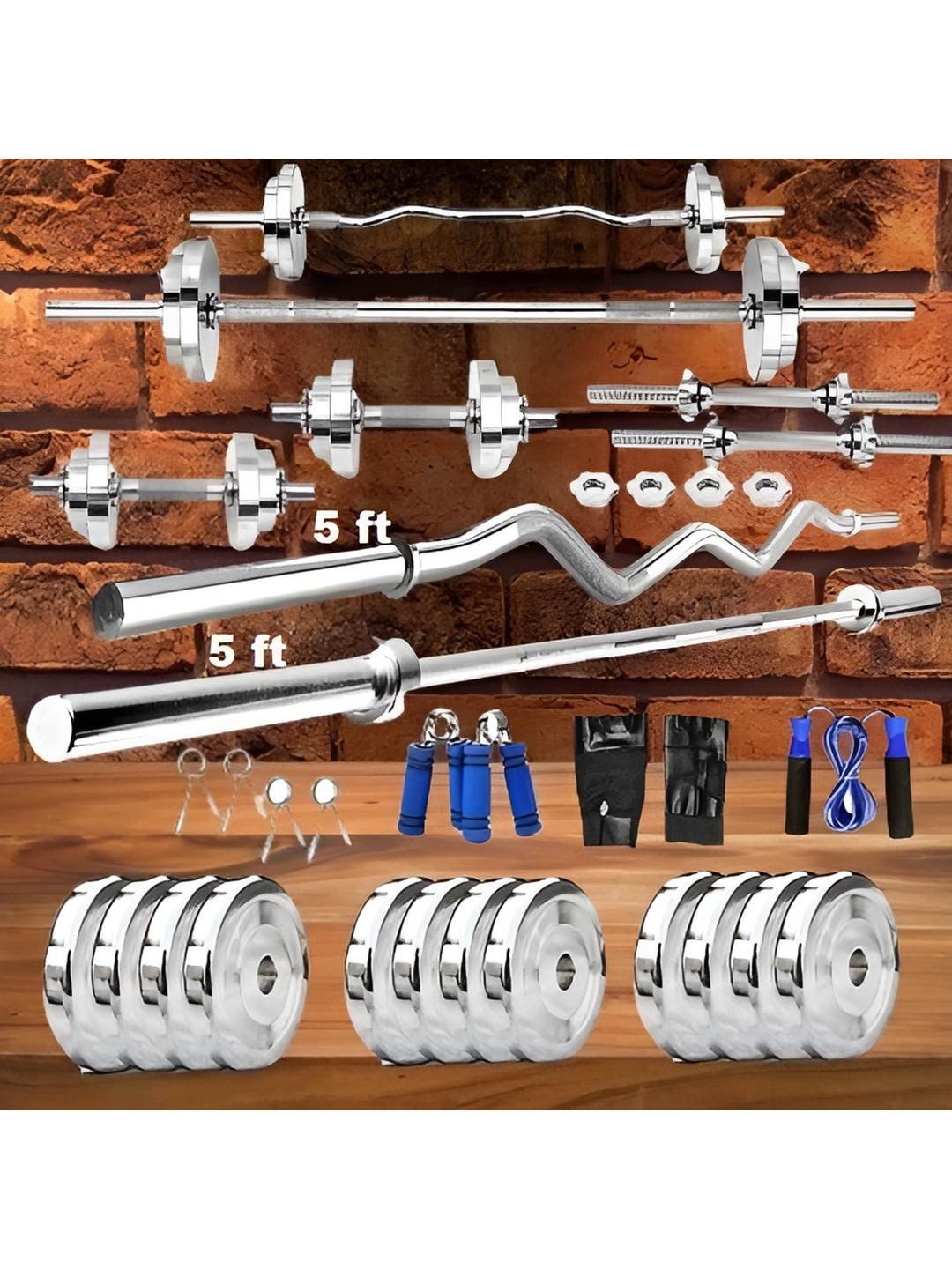 YMD Steel Plates Home Gym Combo