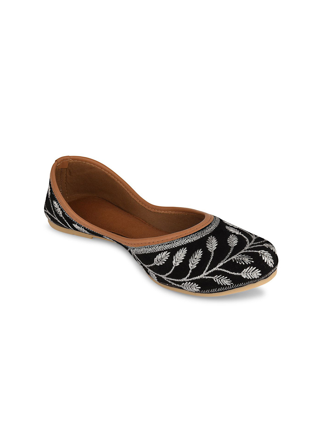 Hulya Women Woven Design Round Toe Mojaris