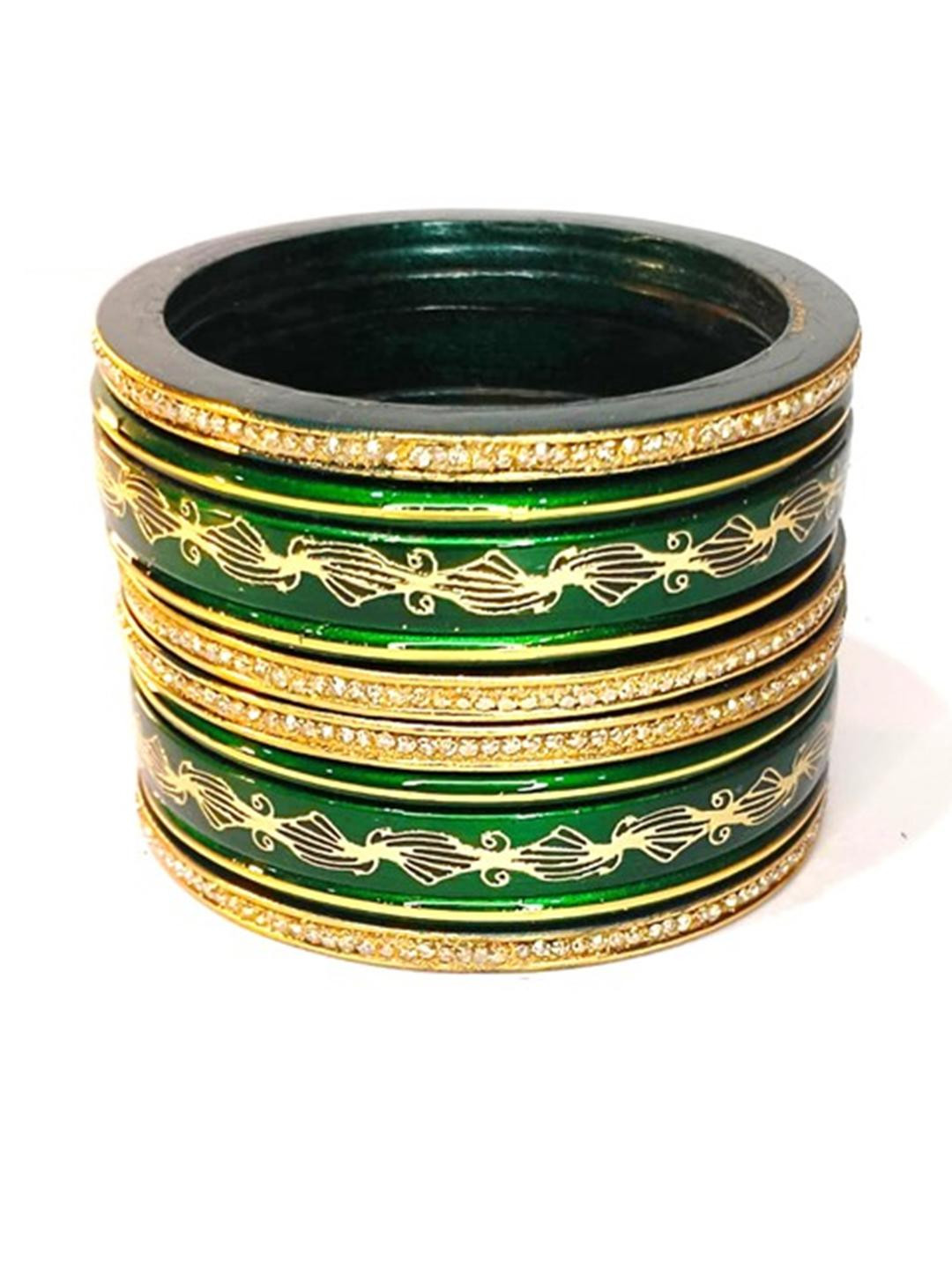 Anshi Creations Set of 10 Handcrafted Lac Bangle Set