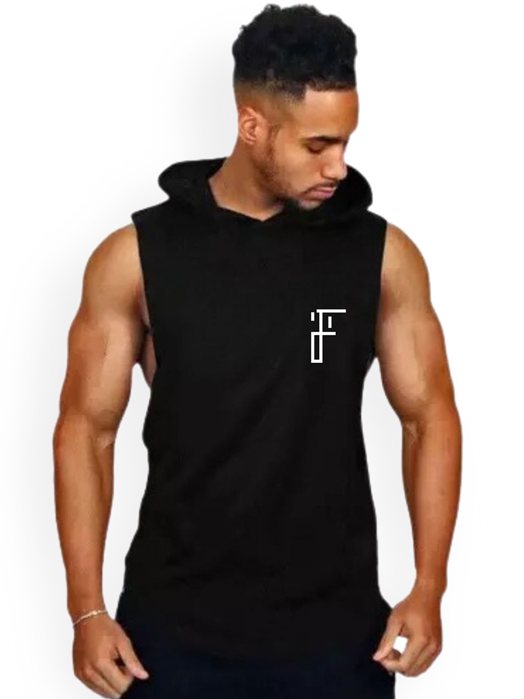 Fashnobic Do Something Epic Printed Hooded GymVest FB-105_Back_pt-178
