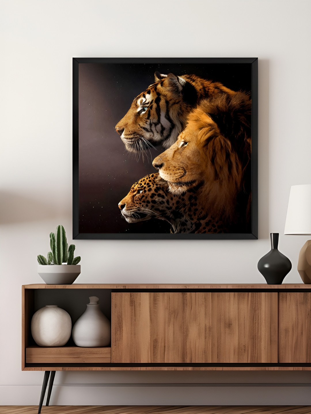 999Store Brown & Black Canvas Tiger Wall Art