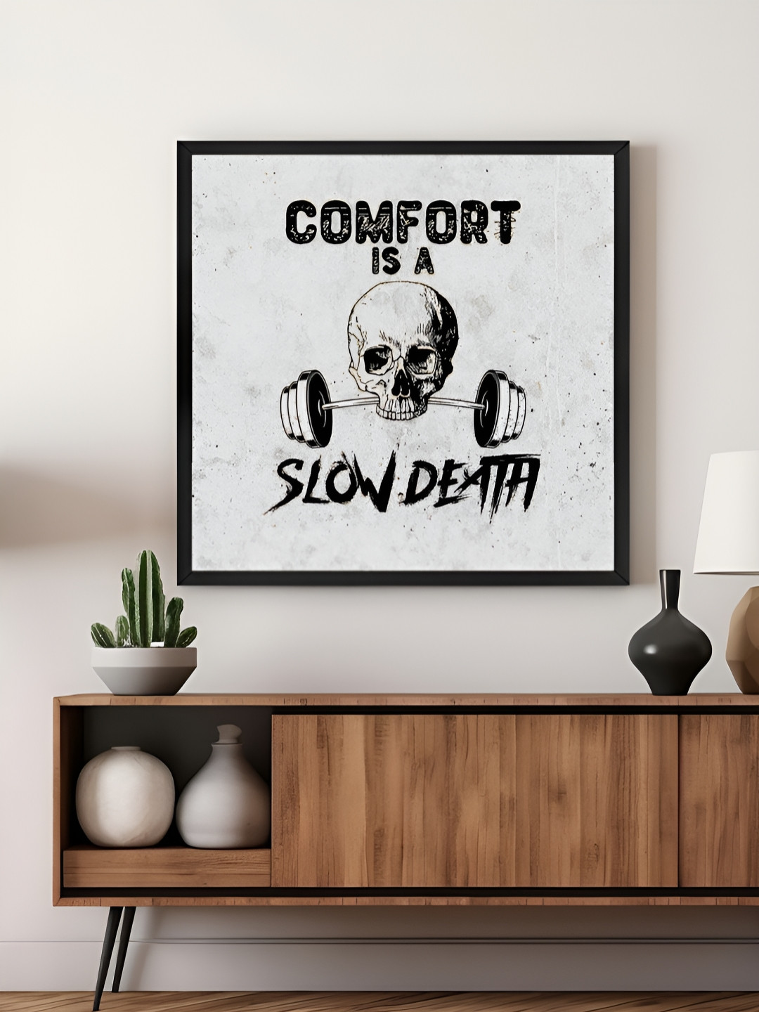 999Store Grey & Black Motivational Gym Canvas Wall Art