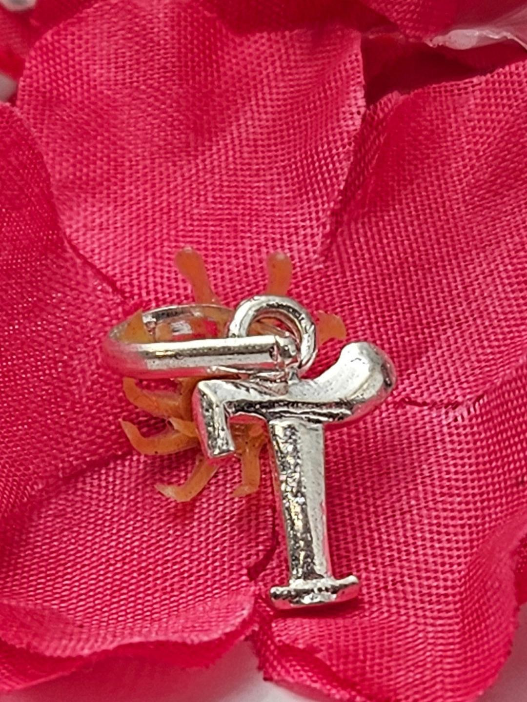 PARASMONI Silver Plated T Alphabet Pendant
