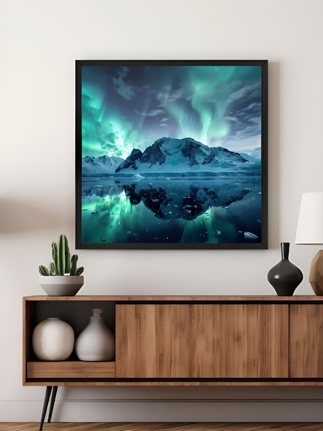 999Store Green & Blue Arctic Landscape Printed Canvas Wall Art