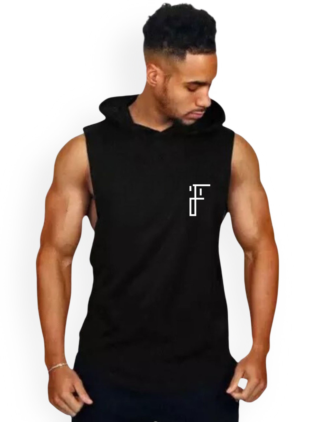 Fashnobic I Love Travelling Back Printed Hooded GymVest FB-105_Back_pt-132