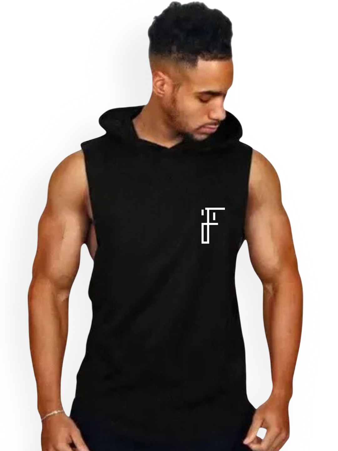 Fashnobic What You Think You Become Printed Hooded GymVest FB-105_Back_pt-238