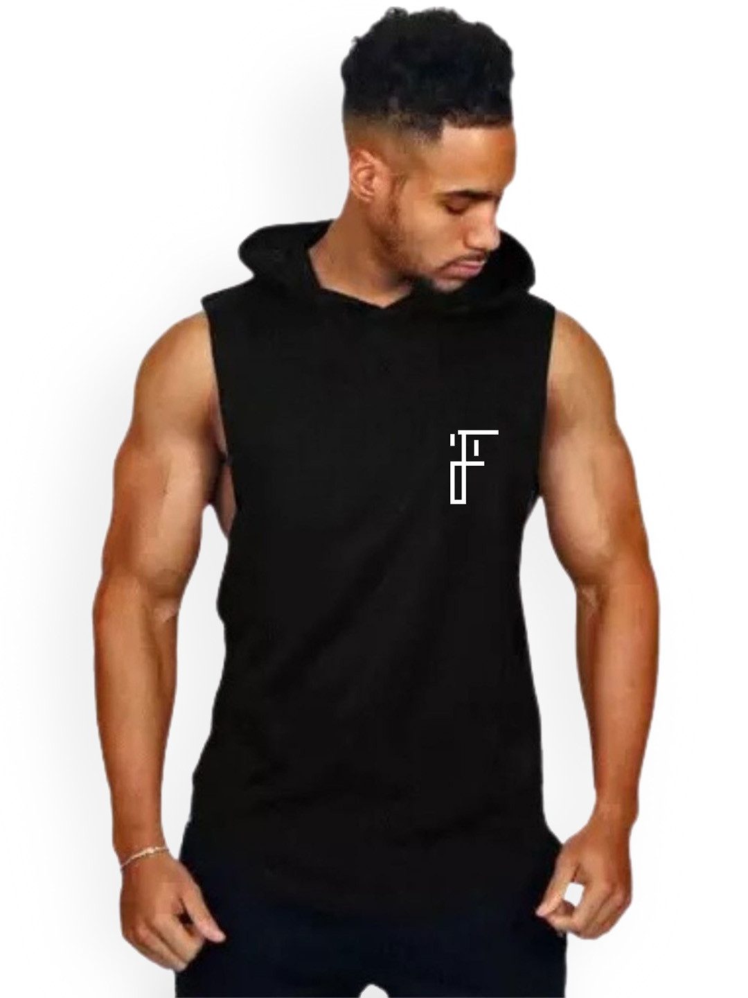 Fashnobic Best Dad Printed Hooded GymVest FB-105_Back_pt-207