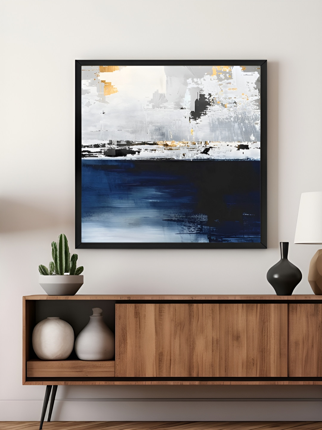 999Store Blue & White Ocean Canvas Wall Art