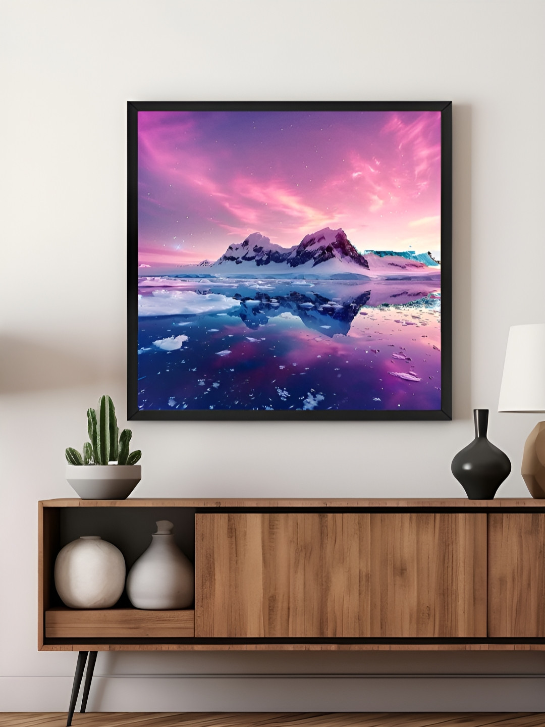 999Store Blue & Purple Aurora Sky Canvas Painting Wall Art
