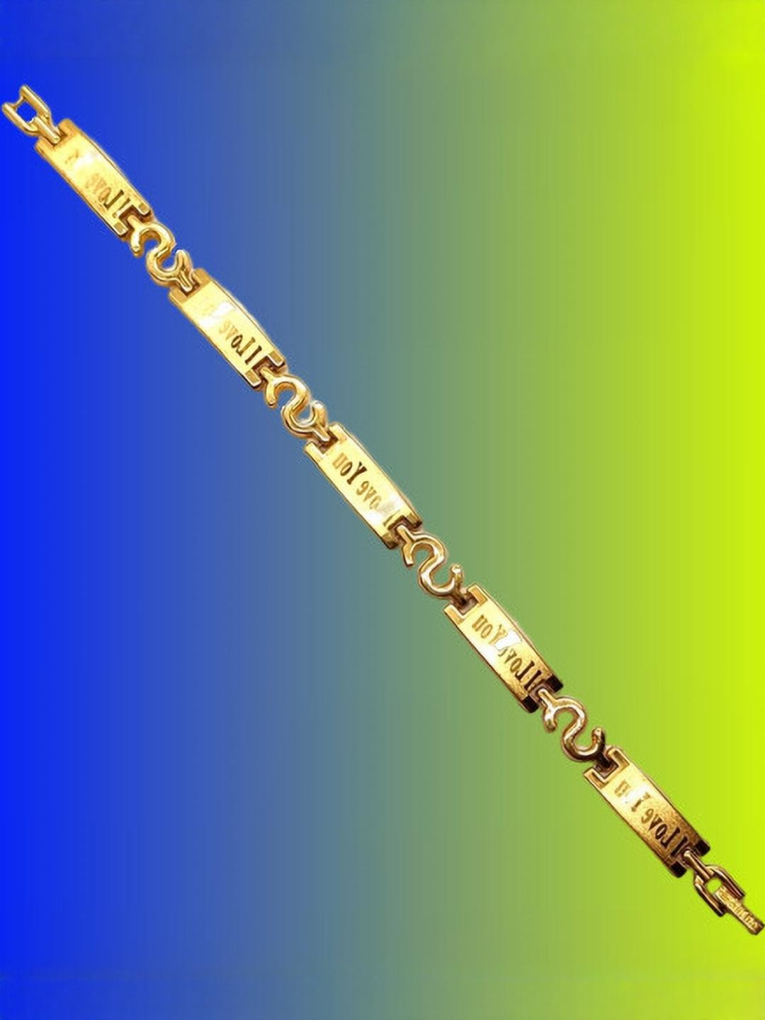 Dynamic Retail Global Men Gold-PlatedLink Bracelet