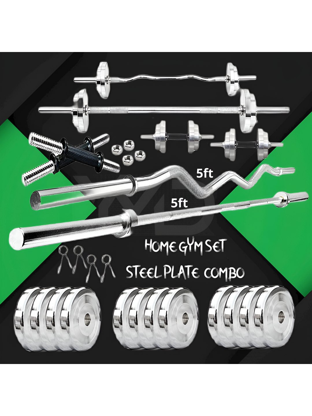 YMD Set Of 28 Rods & Plates Home Gym Combo