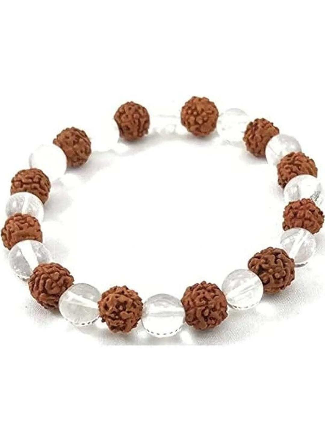 VIBESLE Adults Rudraksha Crystal Bracelet