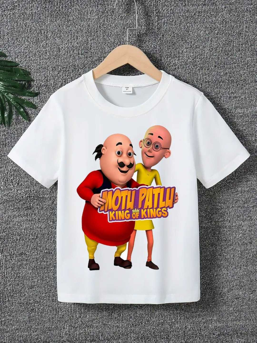 Printcomet Unisex Motu Patlu Graphic Printed Round Neck Cotton T-shirt
