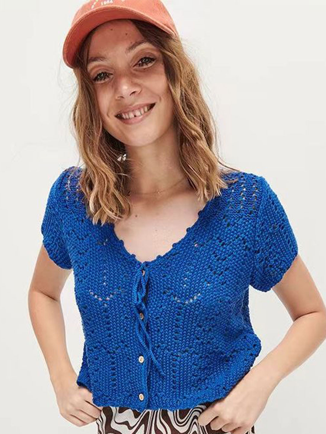 LULU & SKY Women V-Neck Regular knit Top