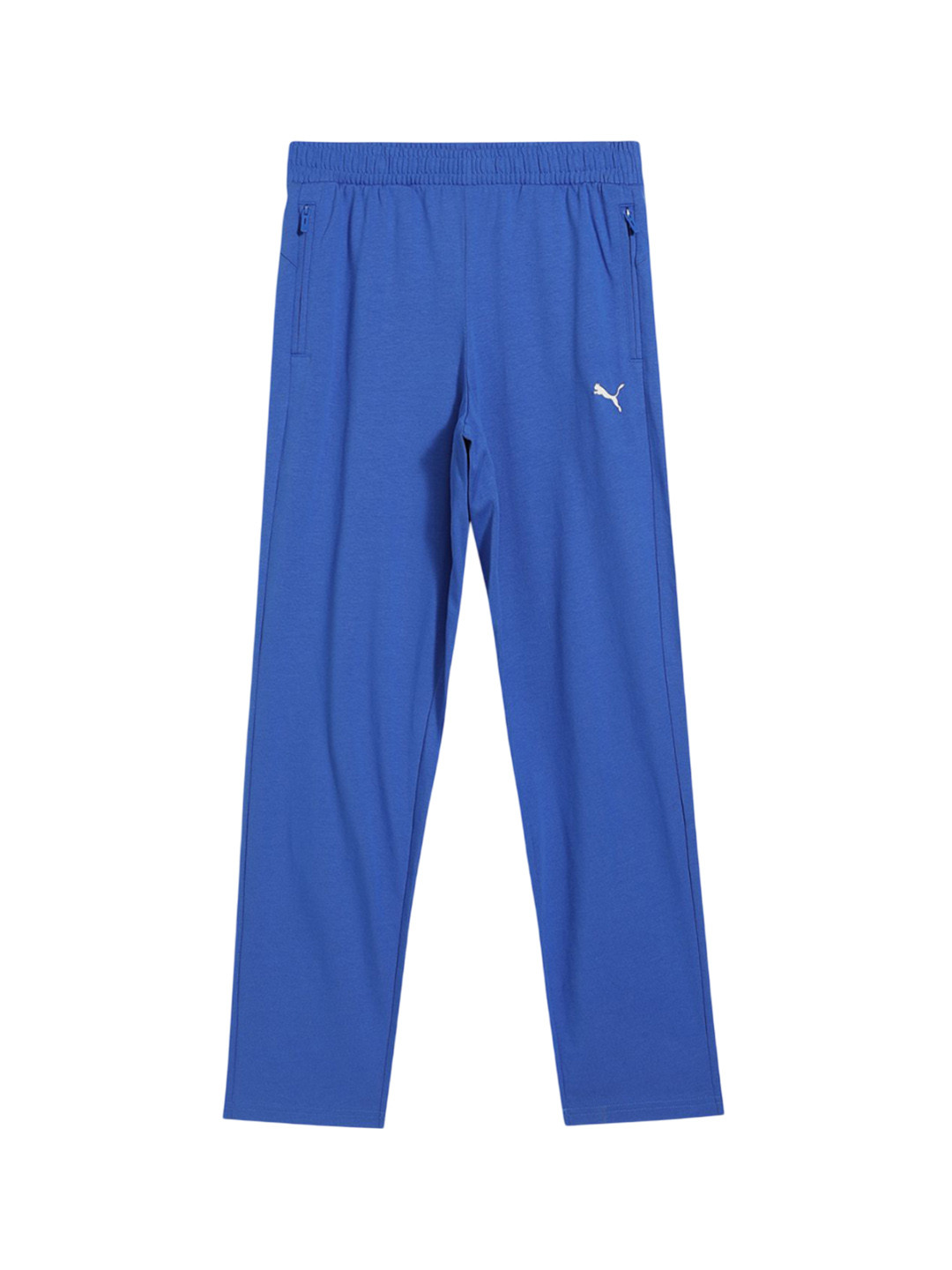 Puma Ess Kids Brand Logo Printed Pure Cotton Mid Rise Zippered Jersey Pants