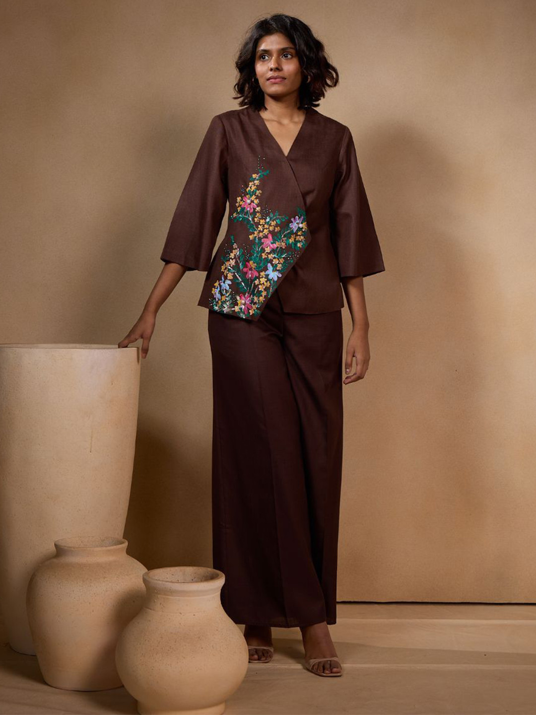 Chhaya Gandhi Design Studio Women Floral Printed Shirt Style Top