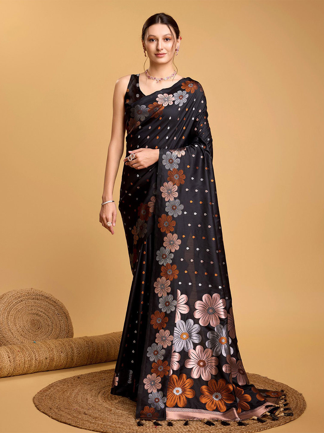 Kalaashree Floral Woven Design Border Saree