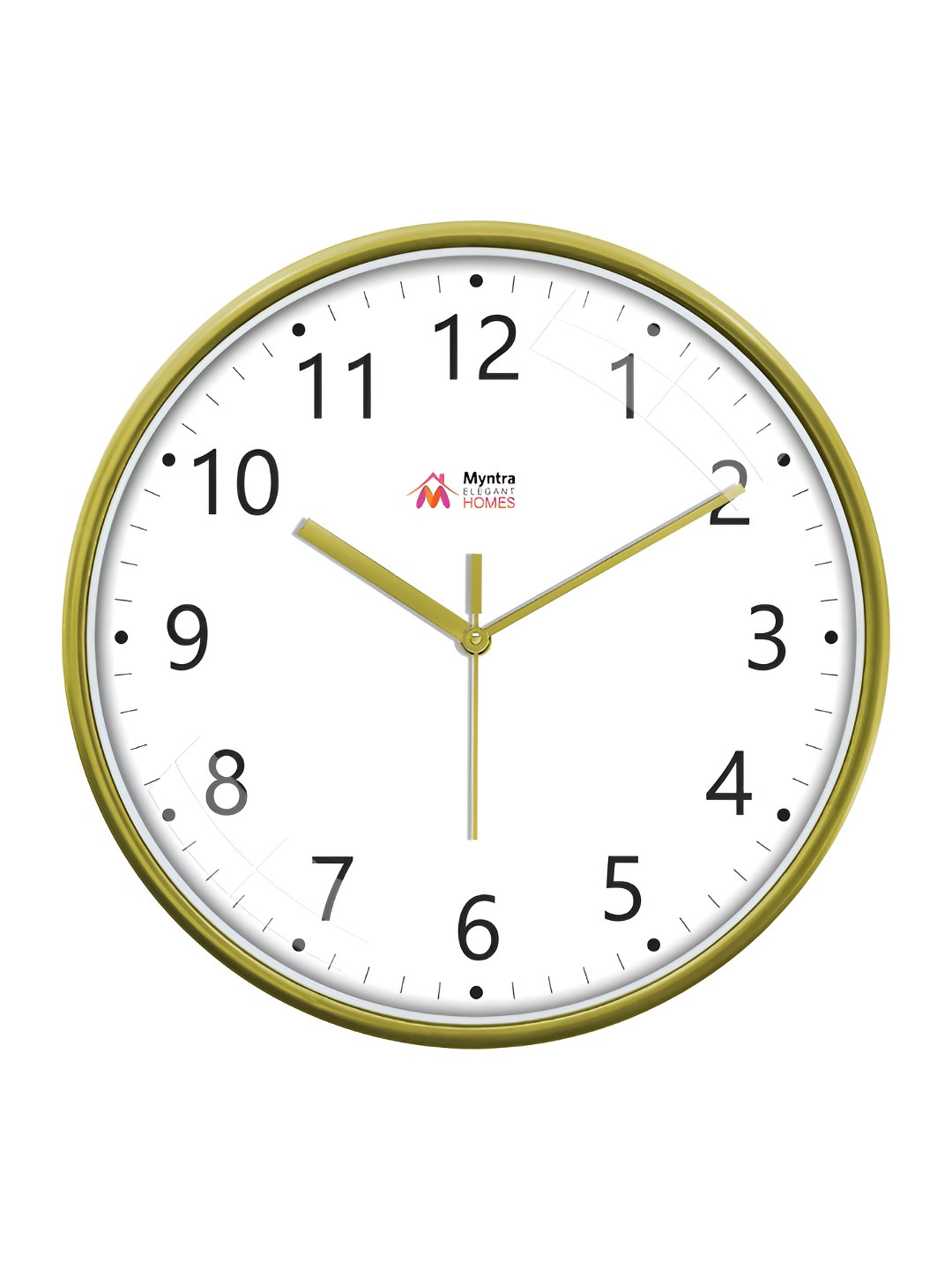 Myntra Elegant Homes Fluorescent Green Printed Silent Analogue Contemporary Wall Clock