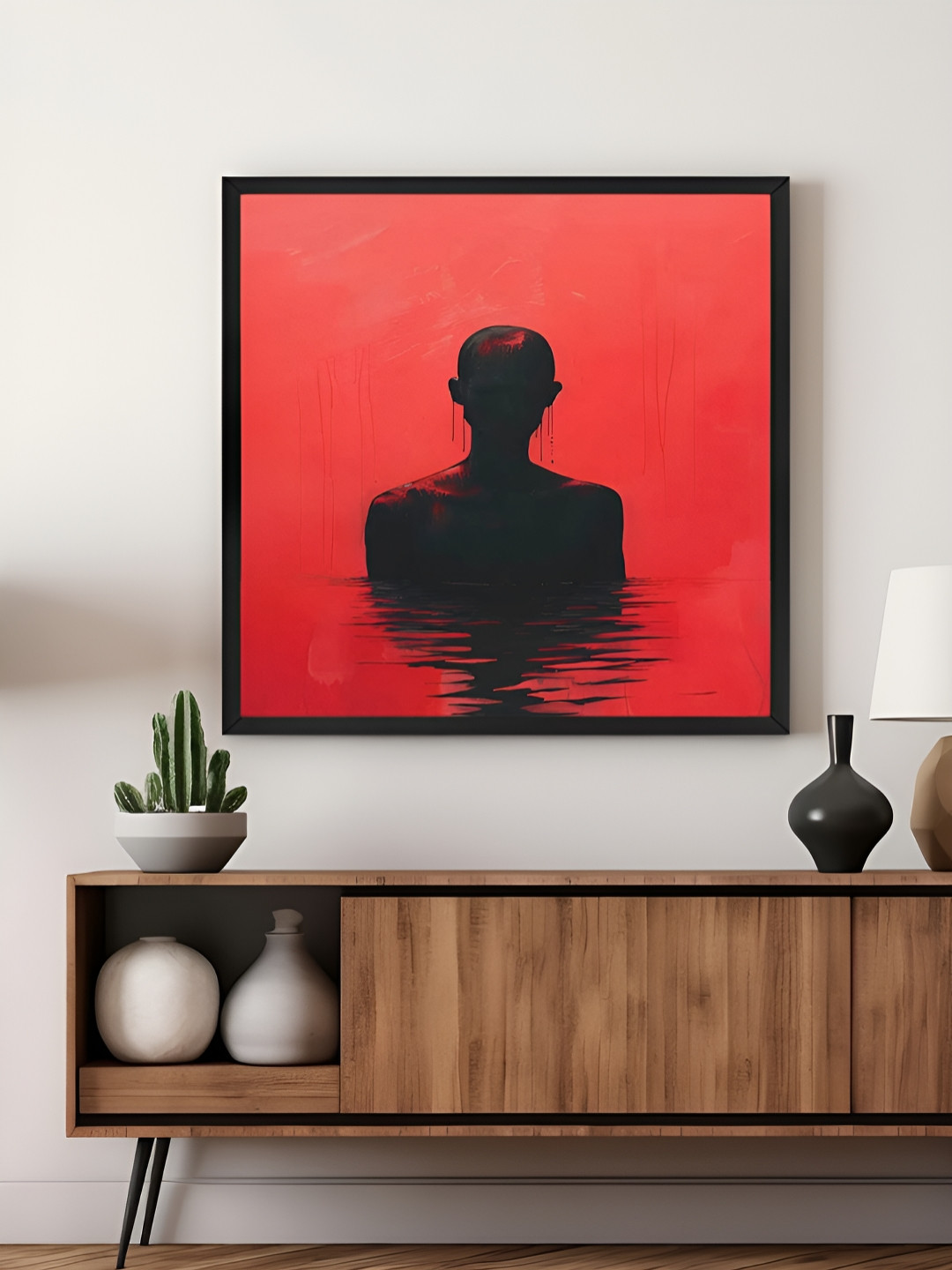 999Store Red & Black Abstract Canvas Wall Art