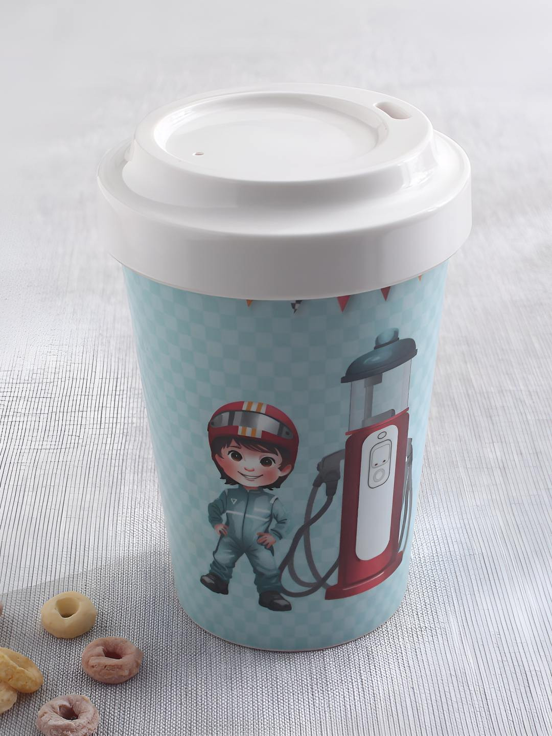 Home Centre Slate Blue & White Printed Melamine Water Glass 300ml