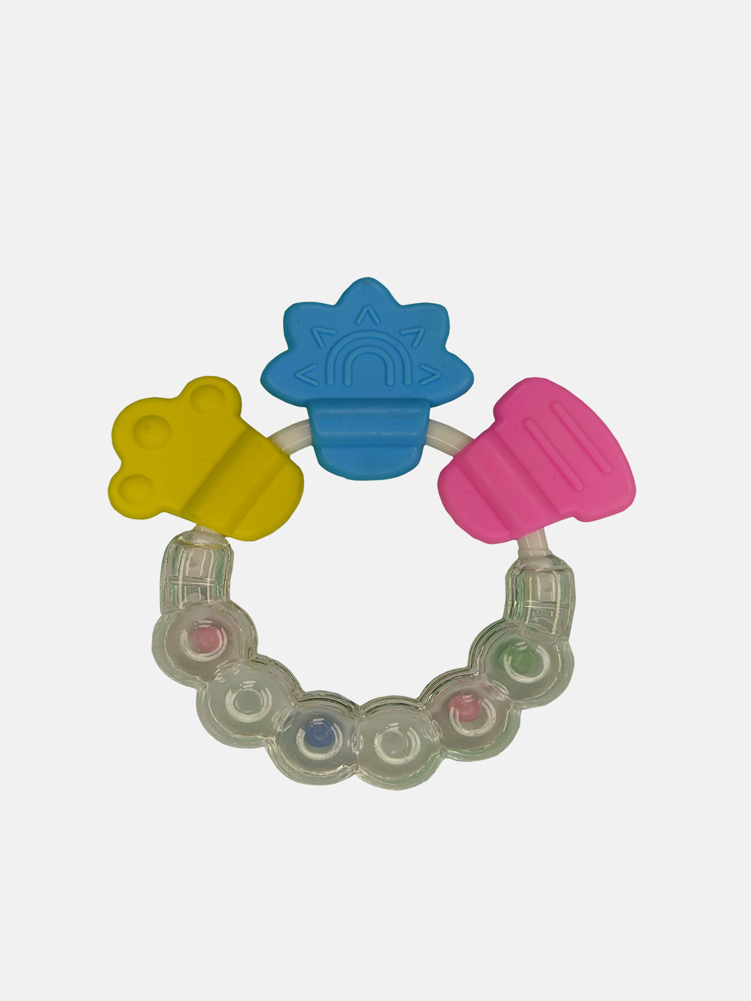 Kritiu Baby Rattle Silicone Teether - White