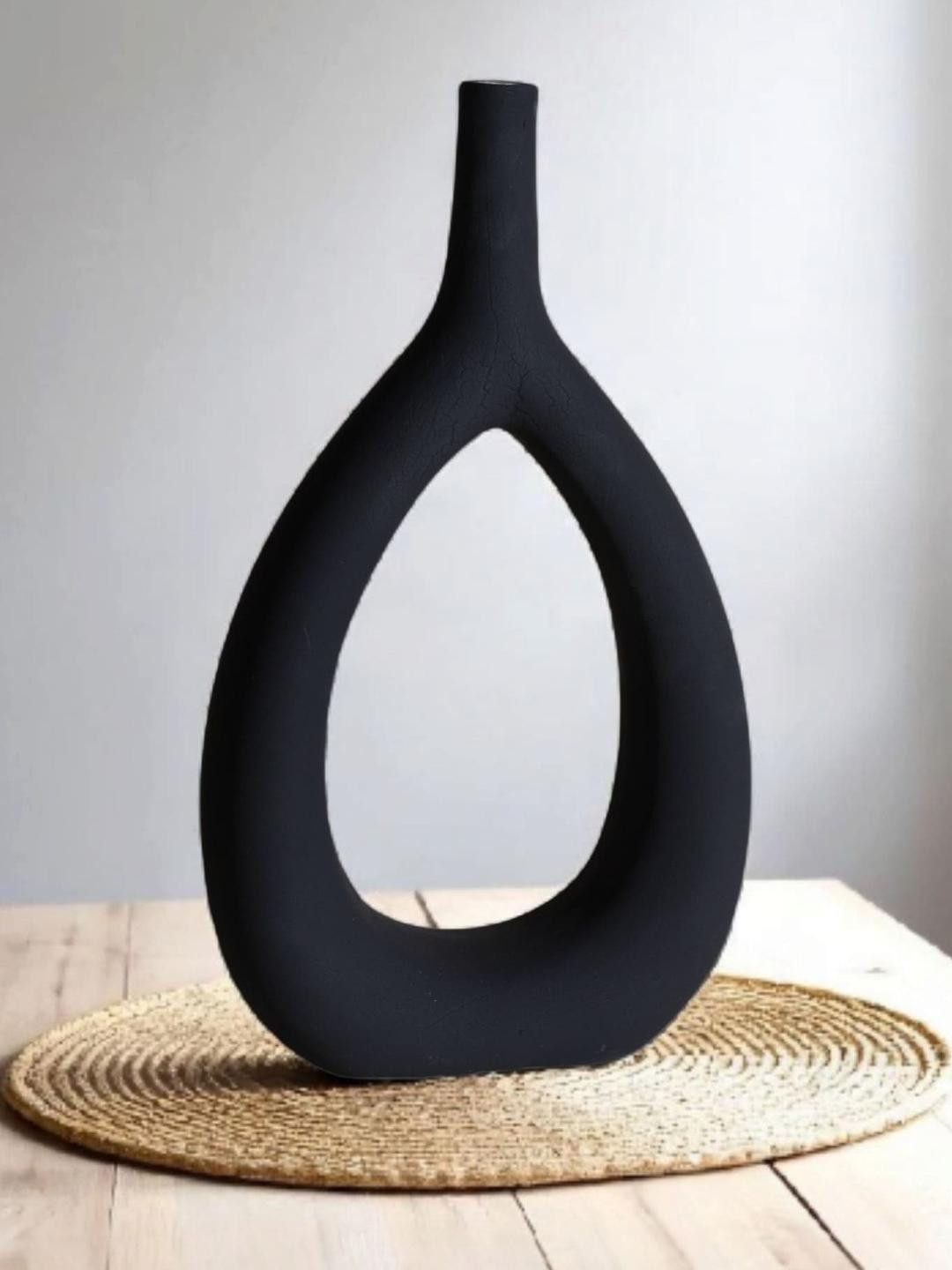 ARTISANS BAZAR Oval Vase Ceramic 10 inch Flower Vase