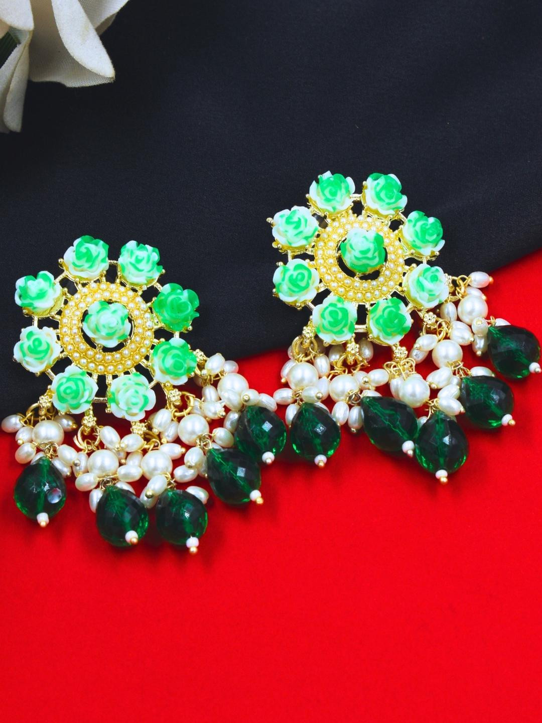 J & C Fashion Arena Gold Plated Floral Chandbali Earring