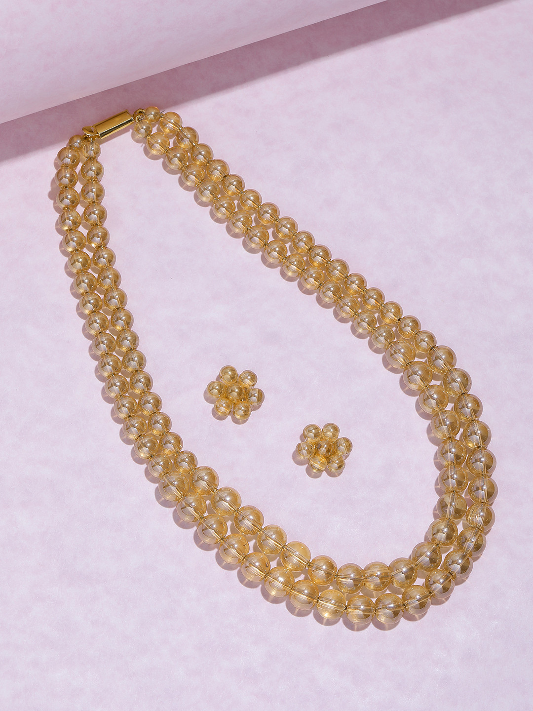 MANSIYAORANGE Gold Plated Pearl Layered Jewelry Set