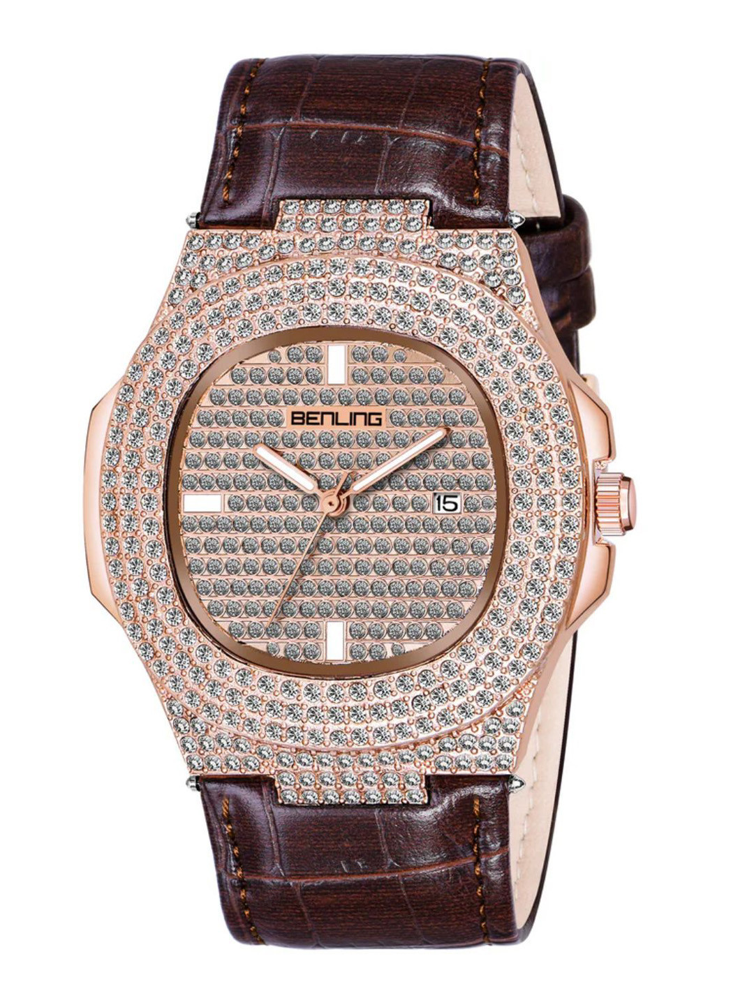 BENLING Men ChronoMaster Embellished Dial Analogue Watch BL-1006-CR-SD-BRN