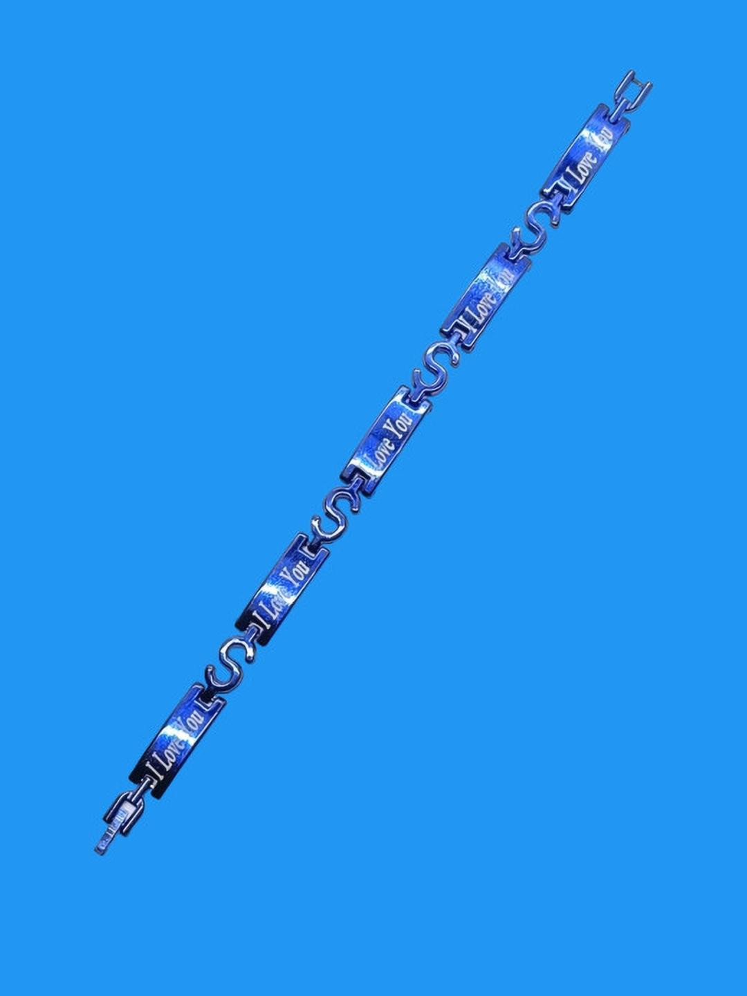 Dynamic Retail Global Men's Rhodium Pleated Liked Bracelet