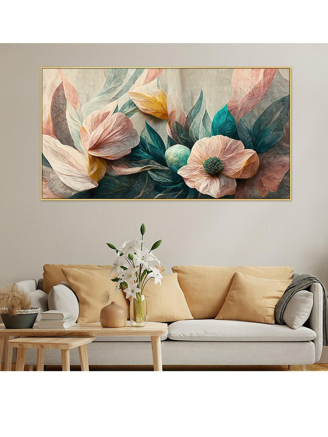 DEKORSTATION Brown Wooden Wall Painting  Framed Abstract Art for Home & Office Decor