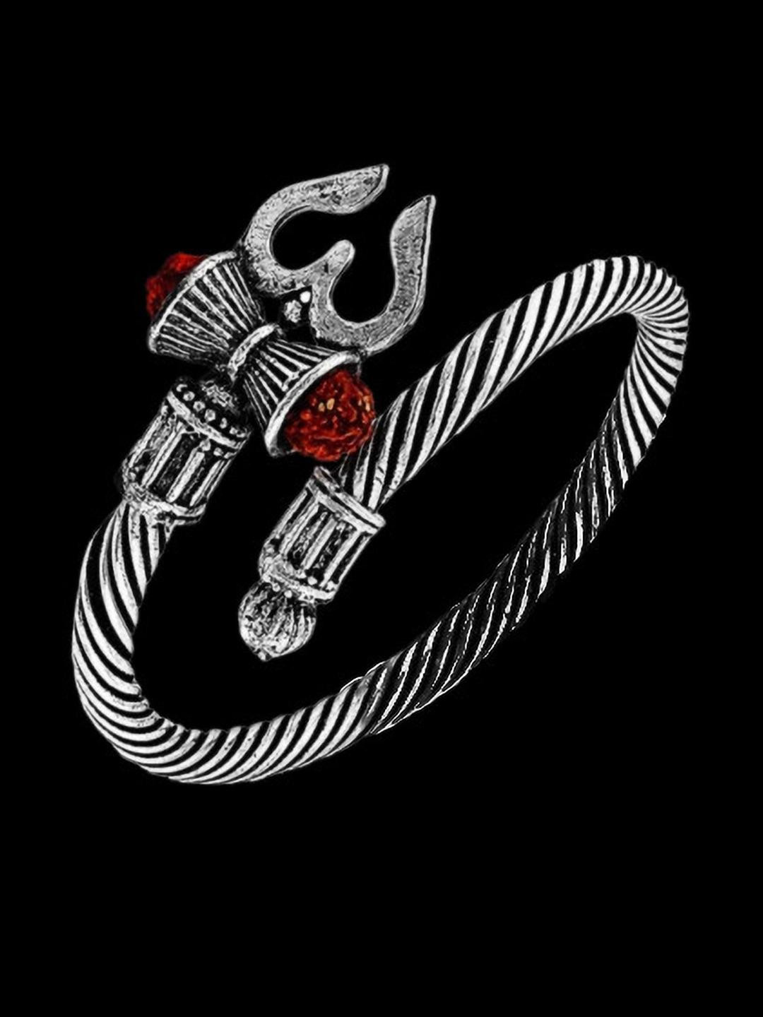 Dynamic Retail Global Men's Silver-Plated Kada Bracelet