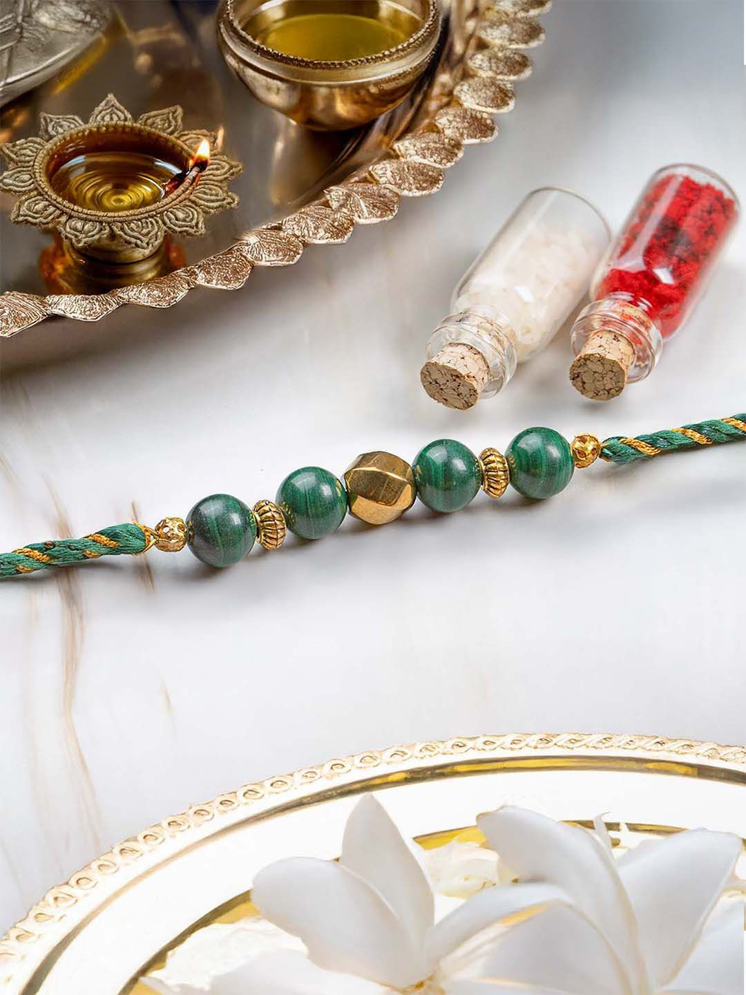 Mesmerize Malachite Hematite Stone Rakhi