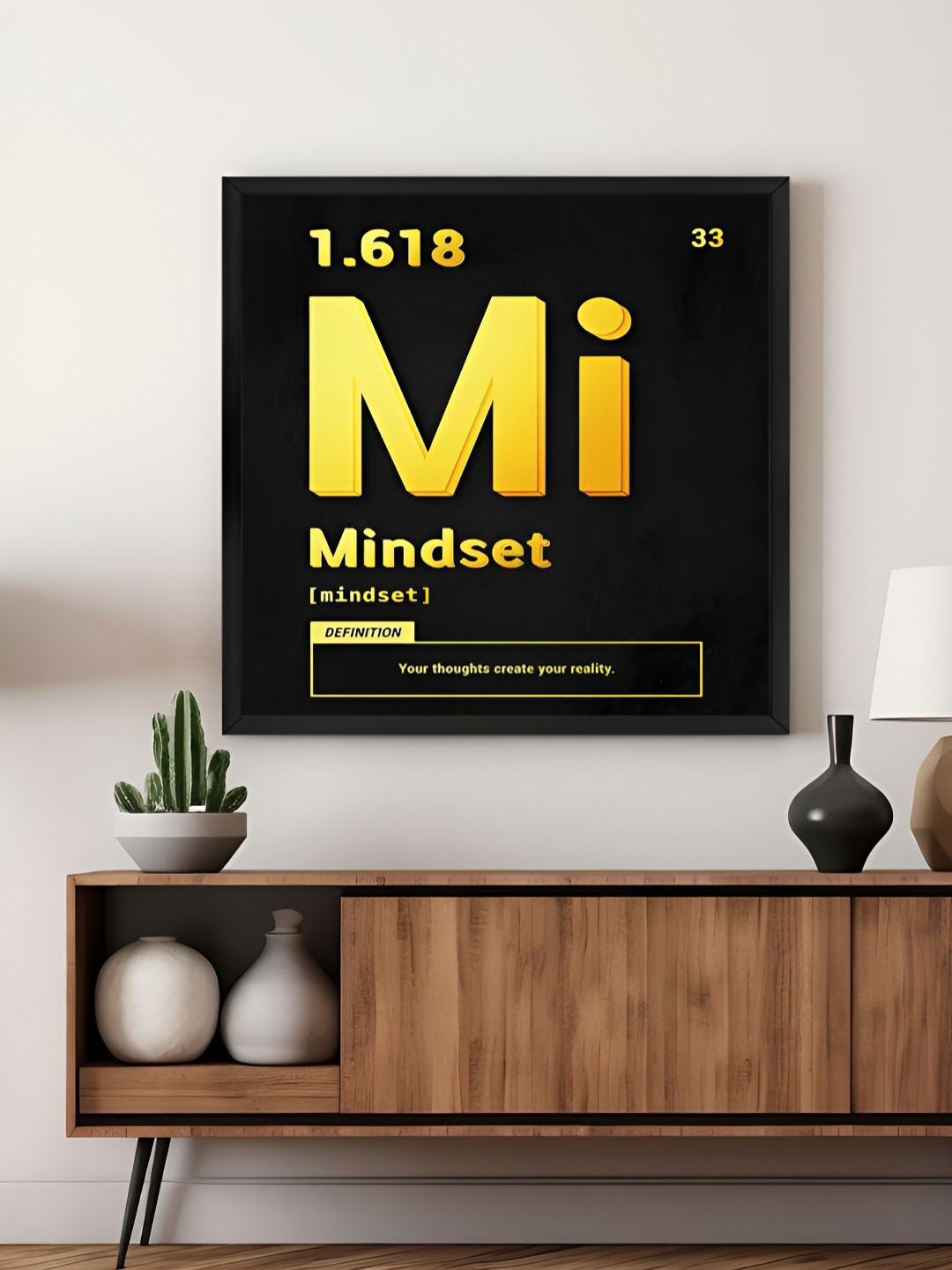 999Store Black & Gold-Toned Mindset Canvas Wall Art