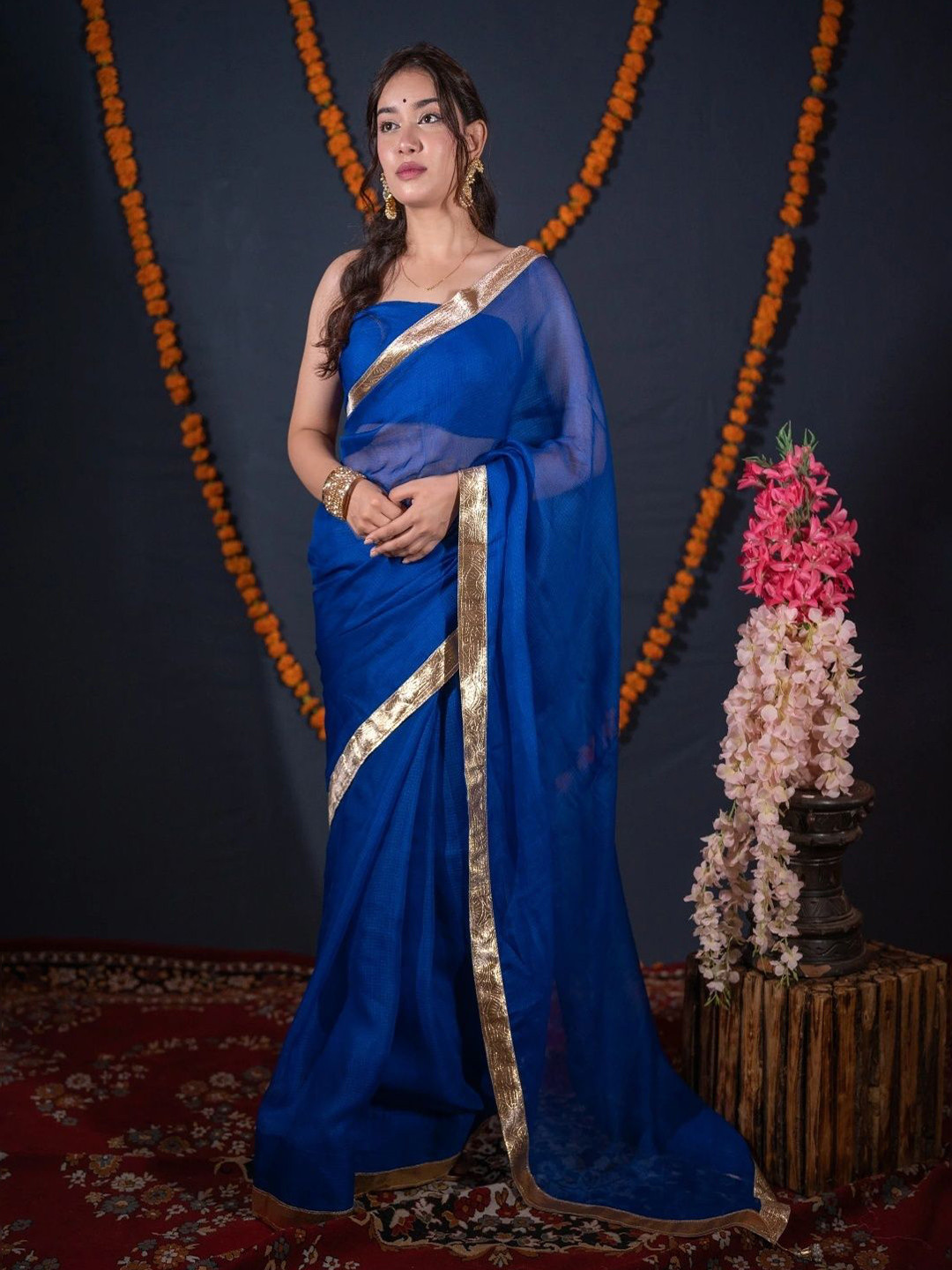 The Raksha Store Zari Border Pure Cotton Saree