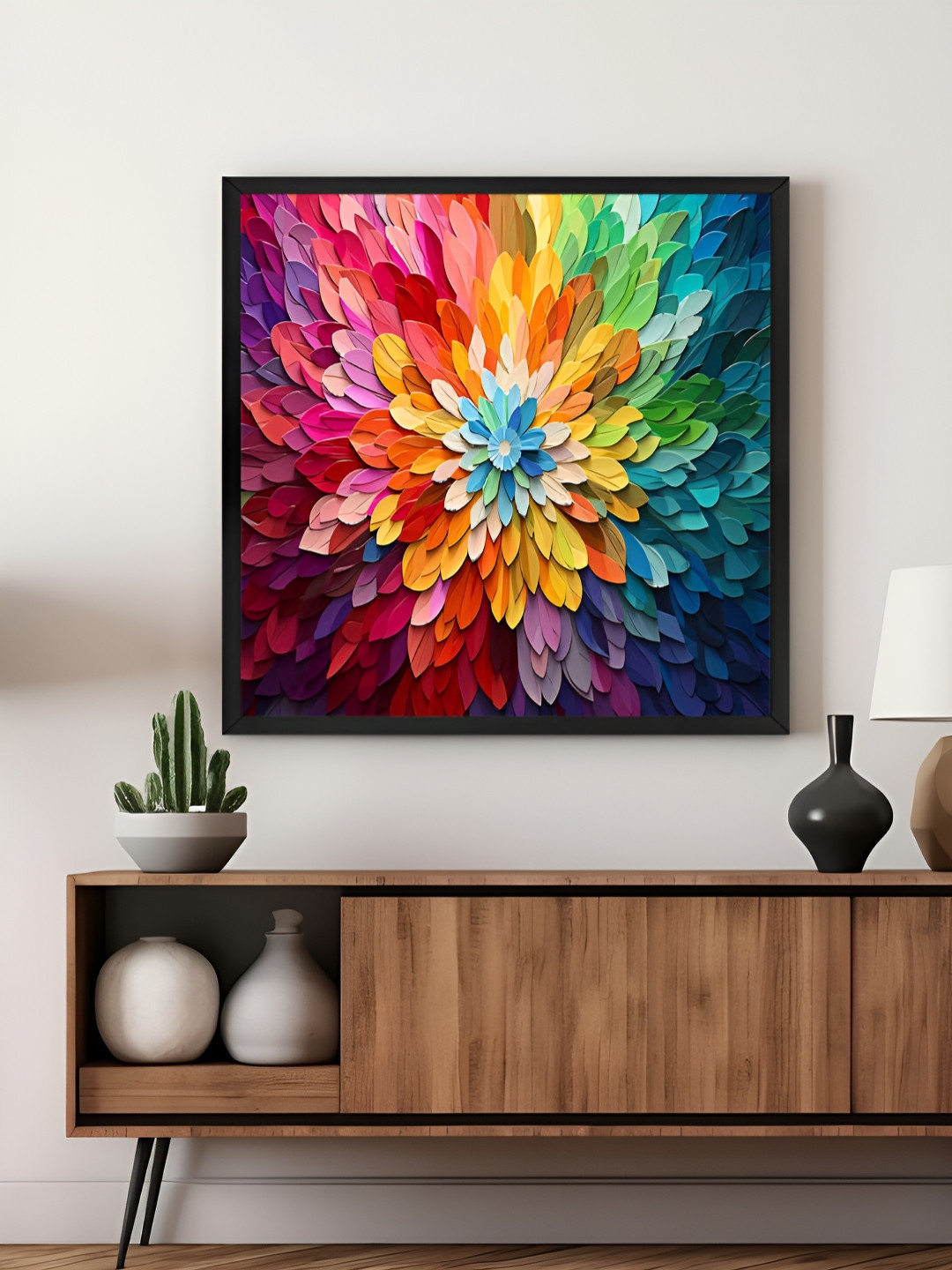 999Store Blue & Green Cherry Blossom Floral And Botanical Canvas Wall Art